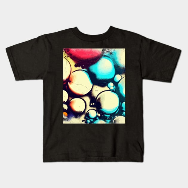 Vintage wall abstract bubbles pattern street art Kids T-Shirt by TomFrontierArt